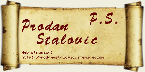 Prodan Stalović vizit kartica